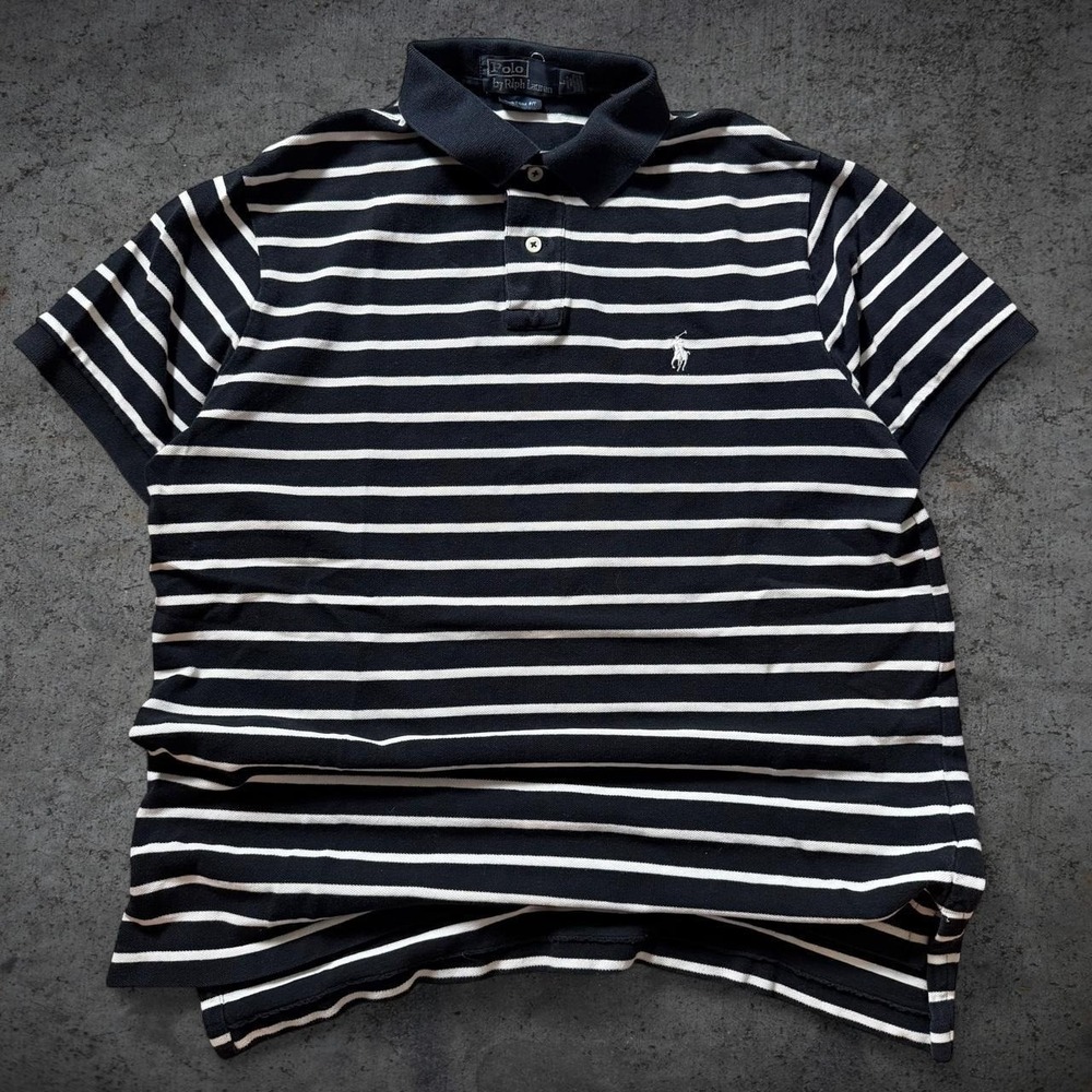 Vintage 2000's Striped Polo by Ralph Lauren Size Large Y2K Kanye Preppy School